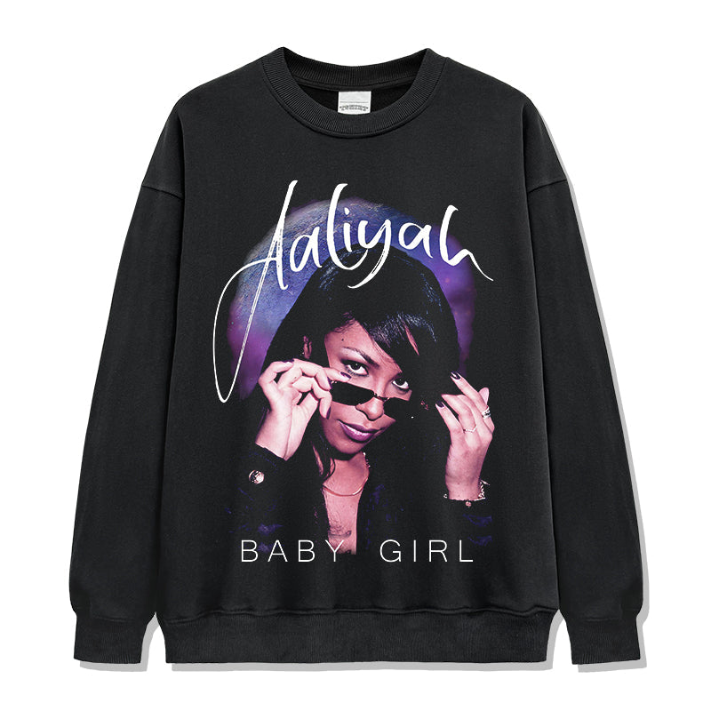 Baby Girl By Aaliyah Sweatshirt T-Shirts, Hoodie | CoreVibeTees.com (Image 1)