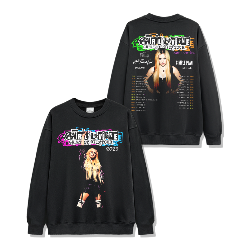 Avril Lavigne "Greatest Hits Tour 2025" Sweatshirt T-Shirts, Hoodie | CoreVibeTees.com (Image 1)
