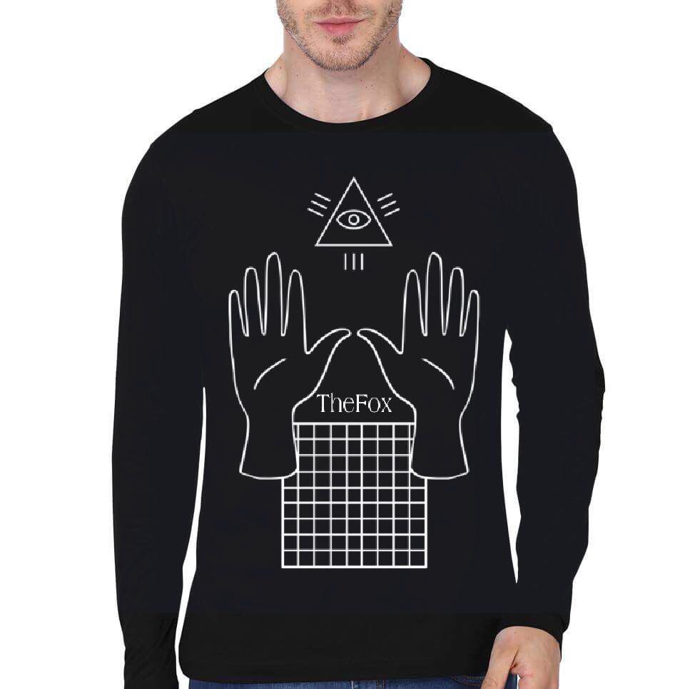 The Fox Black Full Sleeve T-Shirt Hoodie, Sweatshirt | CoreVibeTees.com
