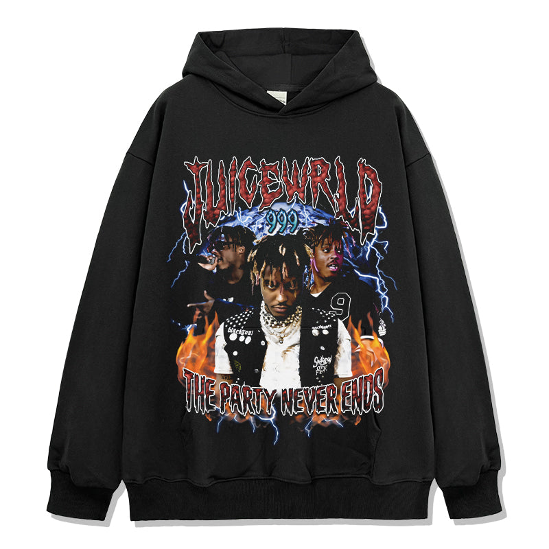 The Party Never Ends By Juice Wrld Hoodie T-Shirts, Sweatshirt | CoreVibeTees.com (Image 1)