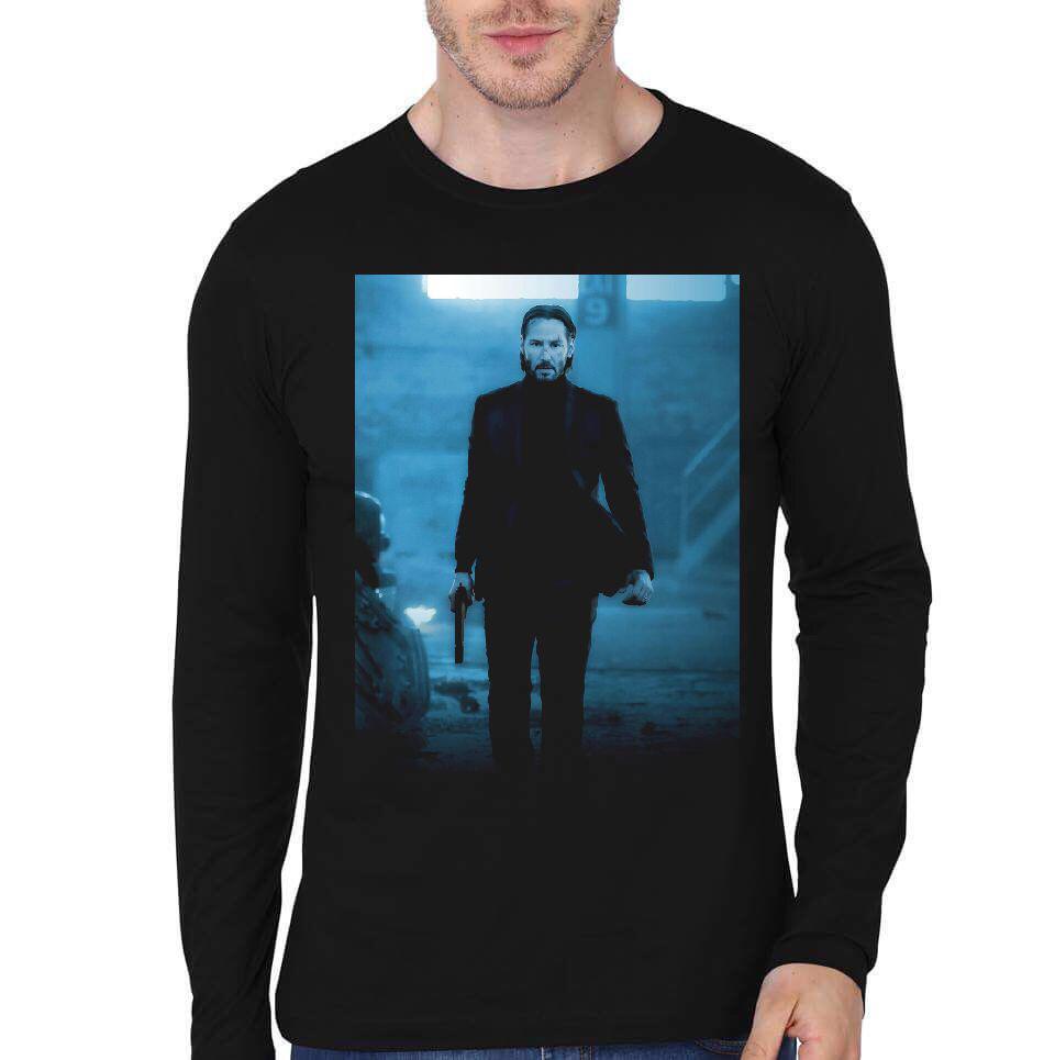 John Wick Full Sleeve Black T-Shirt Hoodie, Sweatshirt | CoreVibeTees.com
