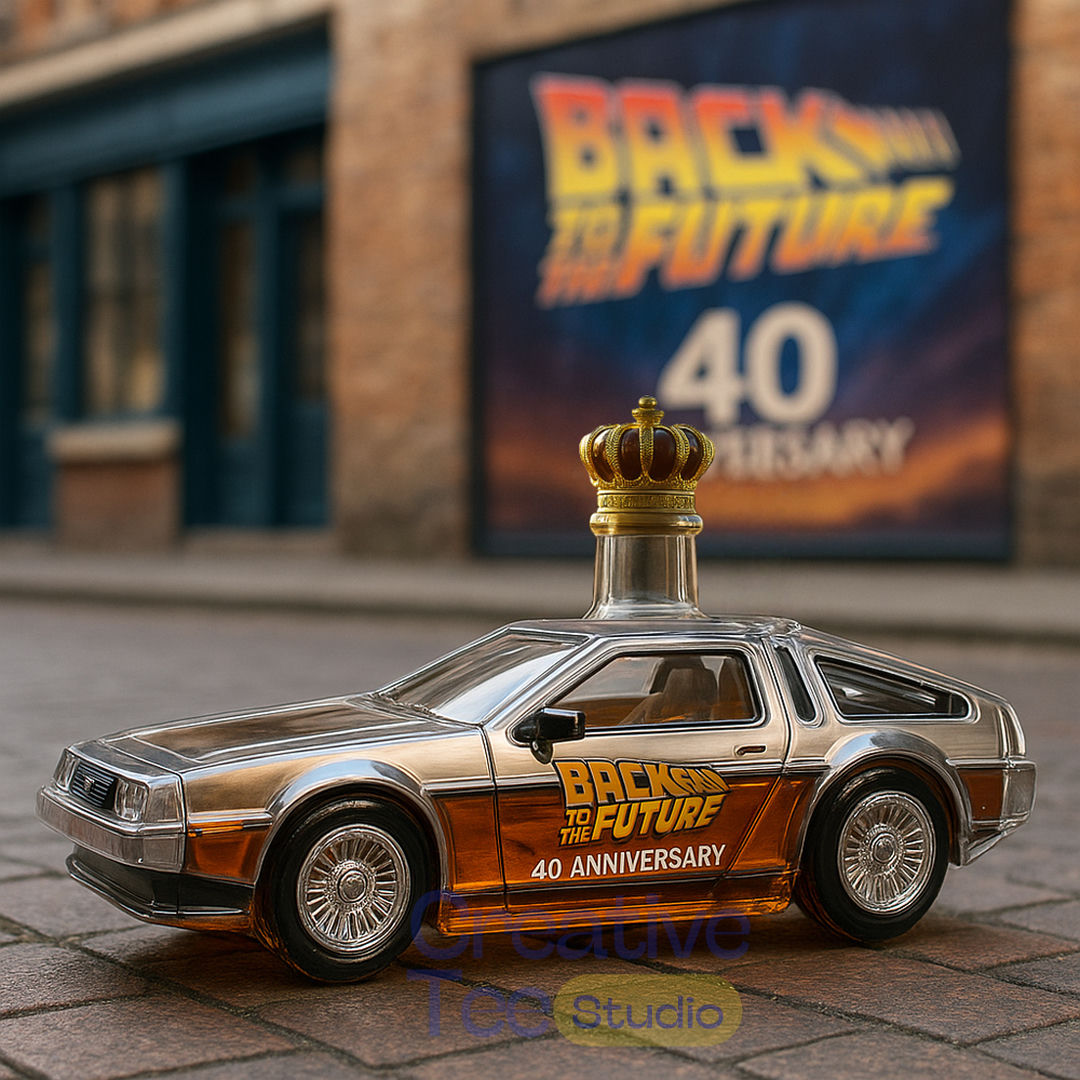 Back to the Future 40th Anniversary DeLorean Whiskey Bottle