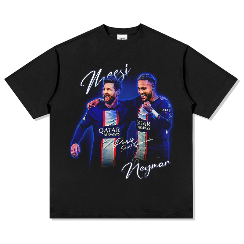 Messi, Neymar "Paris Saint-Germain" Tee Hoodie, Sweatshirt | CoreVibeTees.com (Image 1)