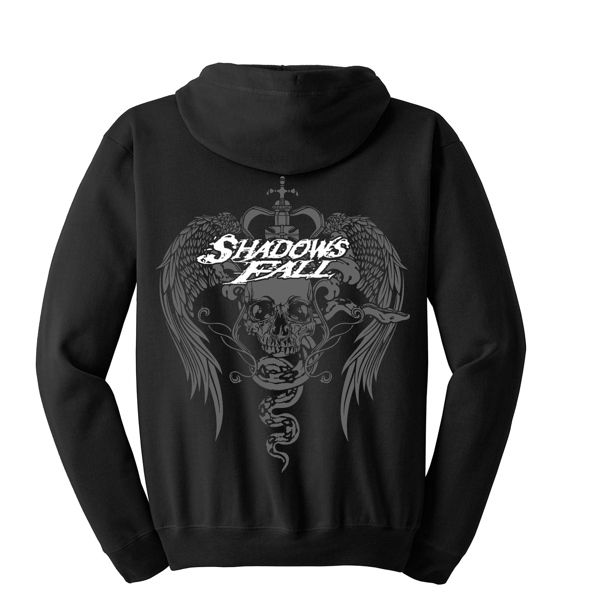 Shadows Fall - Winged Skull Zip Hoodie T-Shirts, Sweatshirt | CoreVibeTees.com (Image 3)