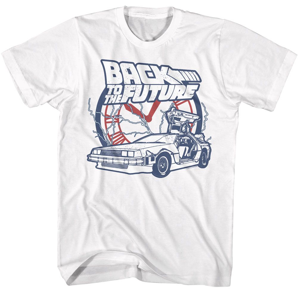 Back To The Future - Clock And Lightning Boyfriend Tee Hoodie, Sweatshirt | CoreVibeTees.com
