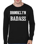 Brooklyn Badass Full Sleeve Black T-Shirt Hoodie, Sweatshirt | CoreVibeTees.com