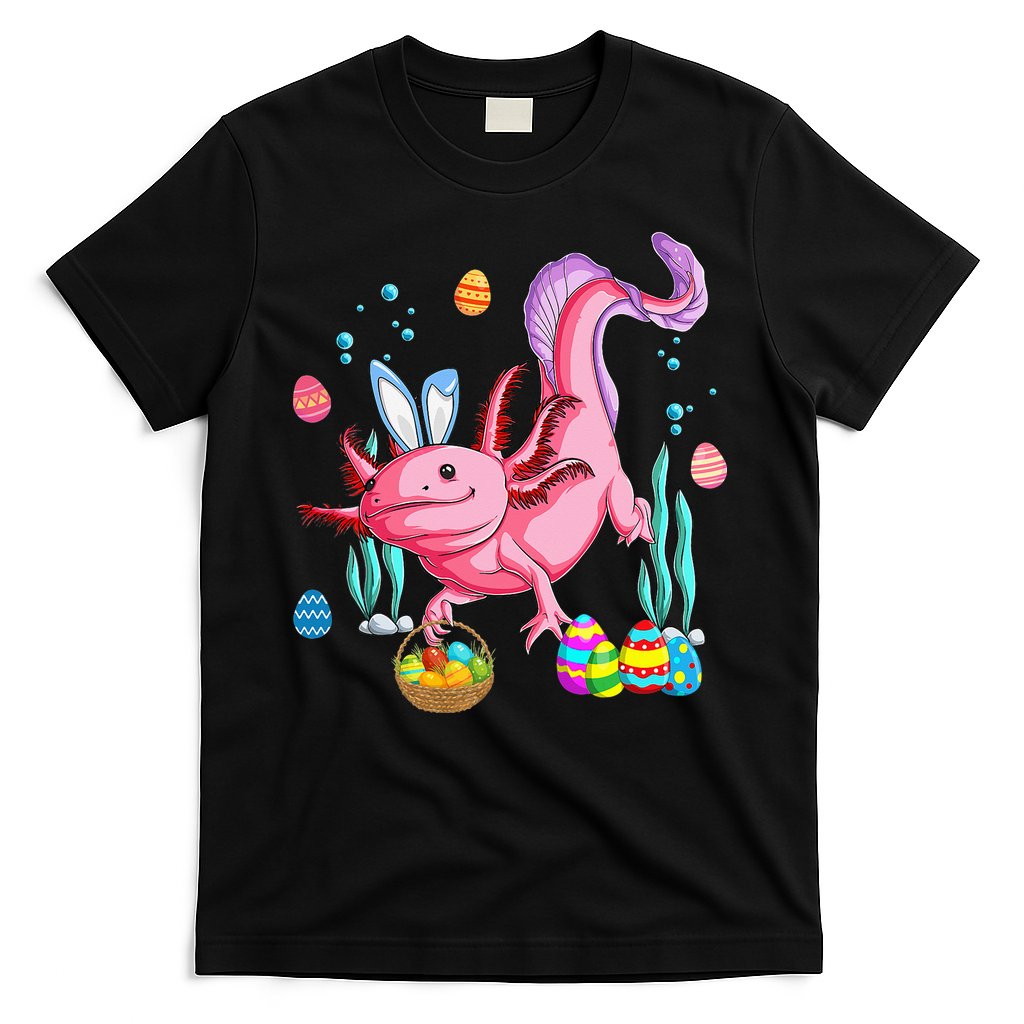 Bunny Axolotl Hunting Easter Eggs Basket T-Shirt Hoodie, Sweatshirt | CoreVibeTees.com