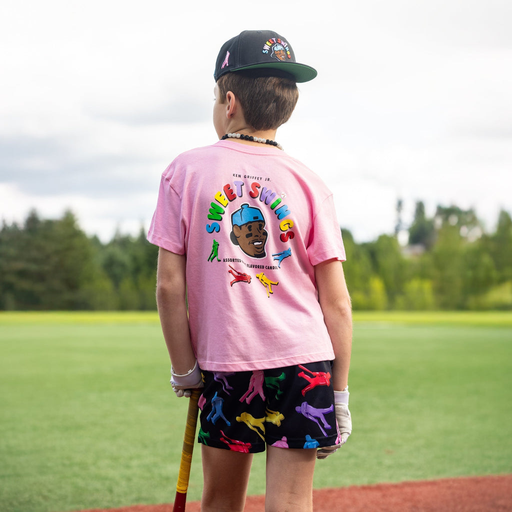 Griffey Jr. Sweet Swings Gummy Candy Youth T-Shirt - Pink Hoodie, Sweatshirt | CoreVibeTees.com (Image 4)