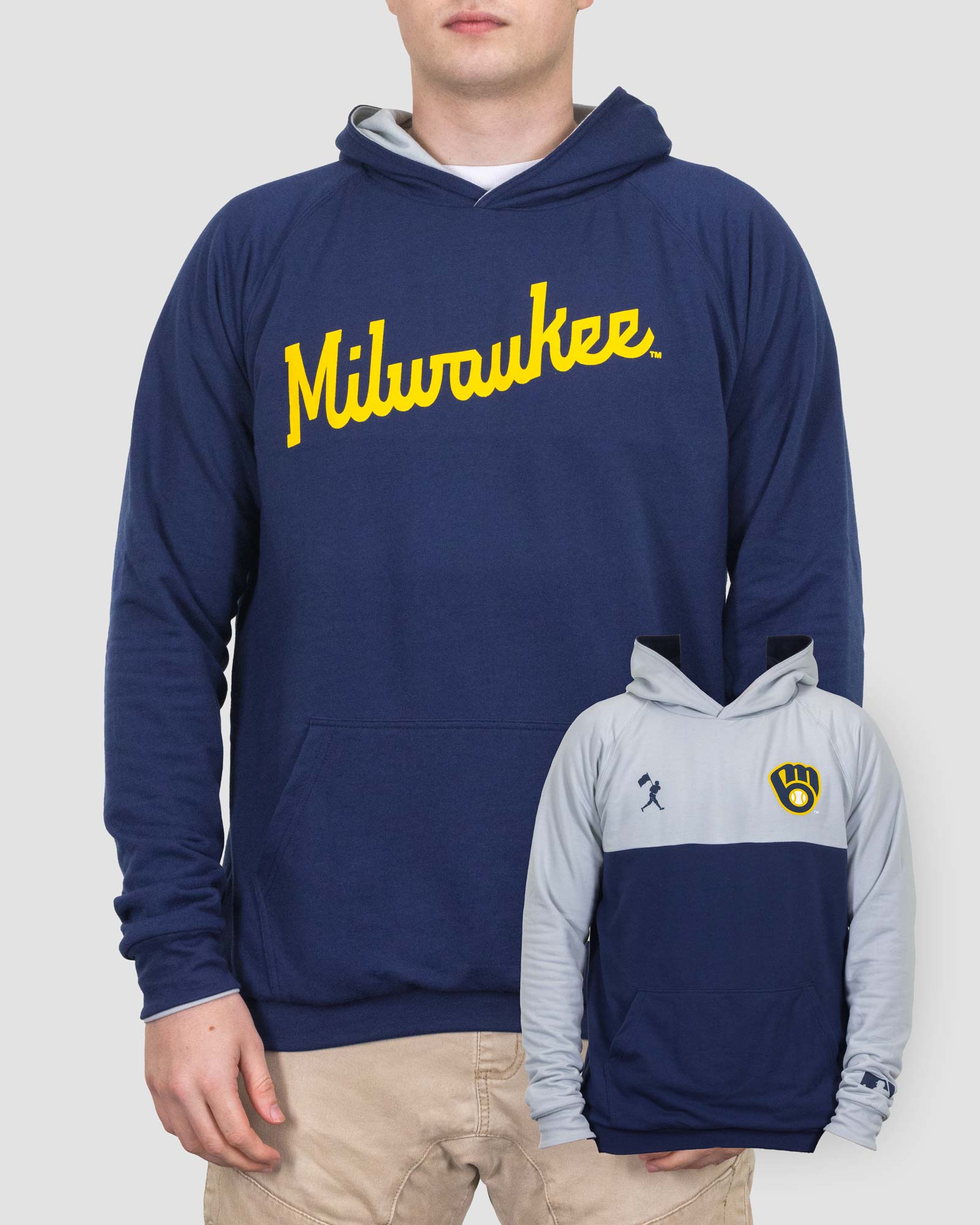 Double Play Reversible Hoodie - Milwaukee Brewers T-Shirts, Sweatshirt | CoreVibeTees.com (Image 1)