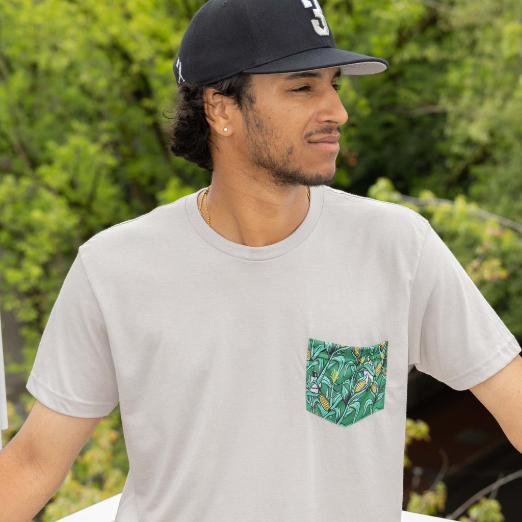 Corn Field Patterned Pocket Tee Hoodie, Sweatshirt | CoreVibeTees.com (Image 4)