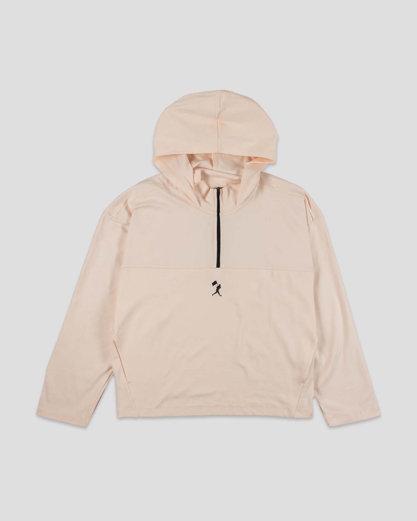 Ballpark Scuba Quarter Zip Women's Hoodie - Pink Marshmallow T-Shirts, Sweatshirt | CoreVibeTees.com (Image 2)
