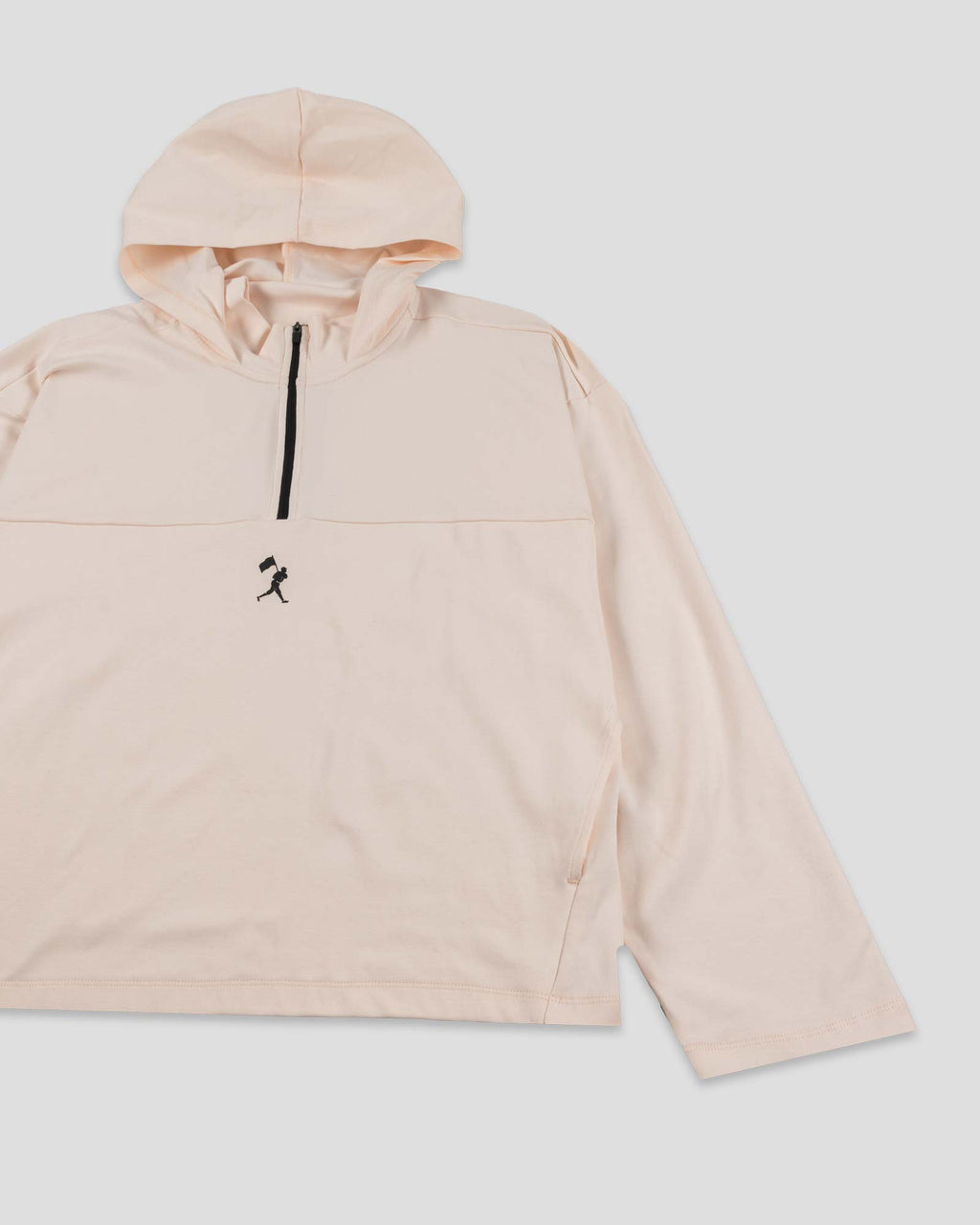 Ballpark Scuba Quarter Zip Women's Hoodie - Pink Marshmallow T-Shirts, Sweatshirt | CoreVibeTees.com (Image 3)