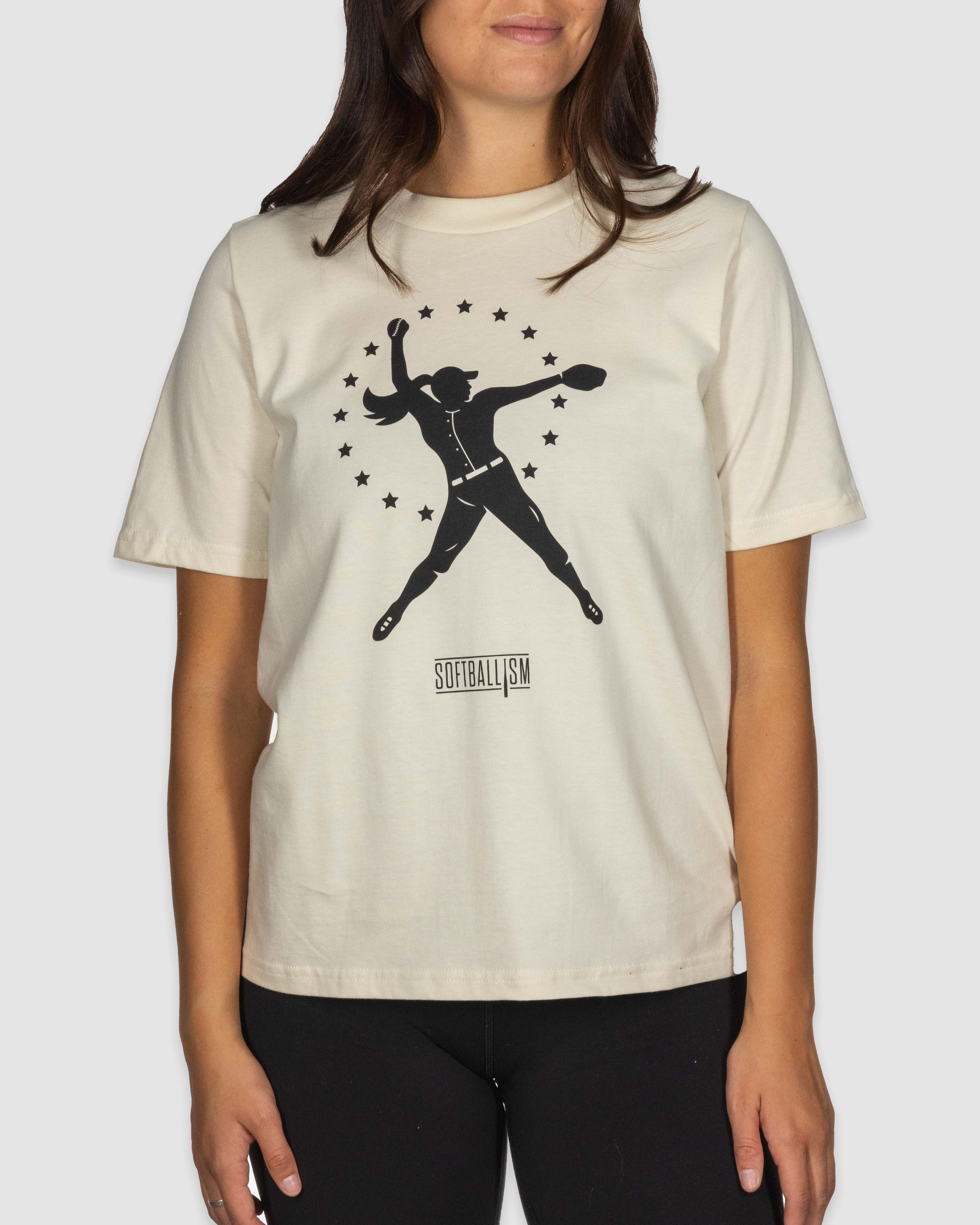 Softballism Star Girl Women's Warm-Up Tee Hoodie, Sweatshirt | CoreVibeTees.com (Image 1)