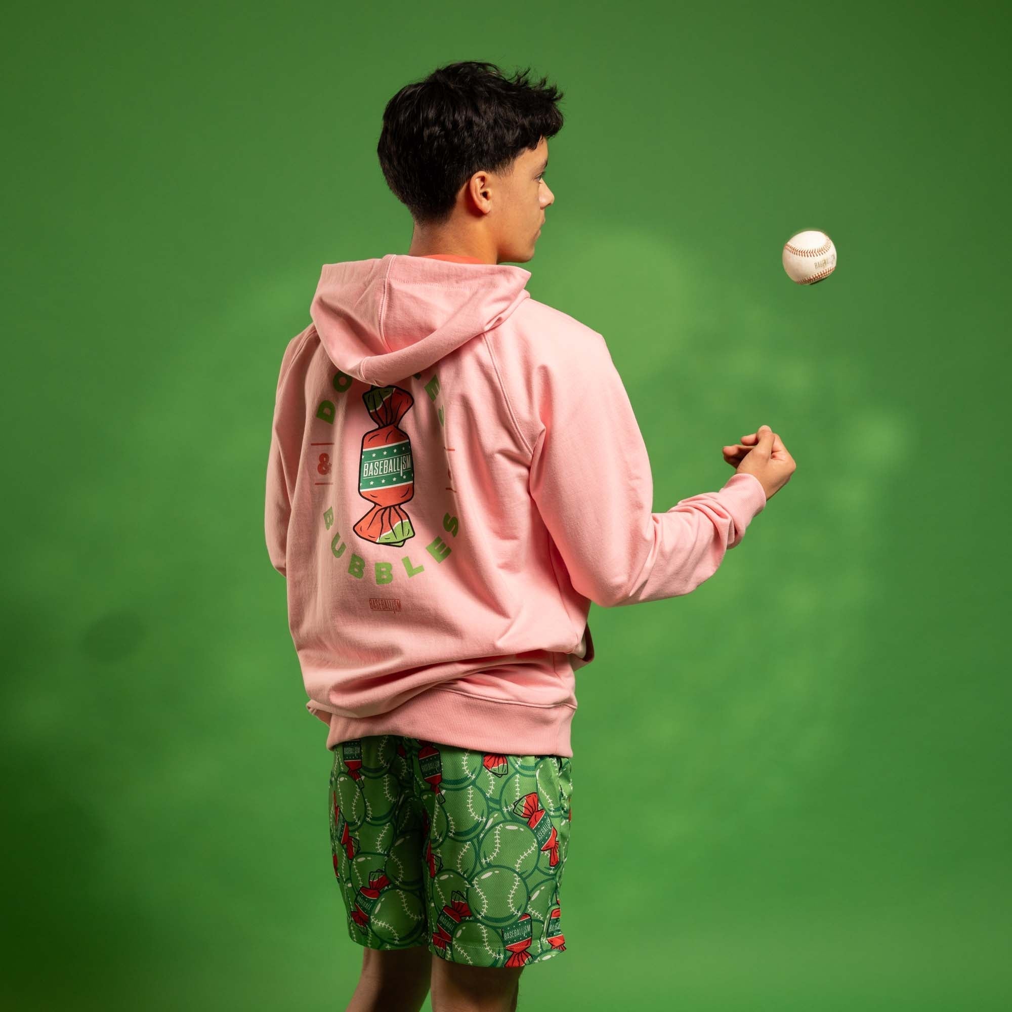 Bubbles and Doubles Hoodie (Walk-Off Watermelon) - Youth T-Shirts, Sweatshirt | CoreVibeTees.com (Image 5)
