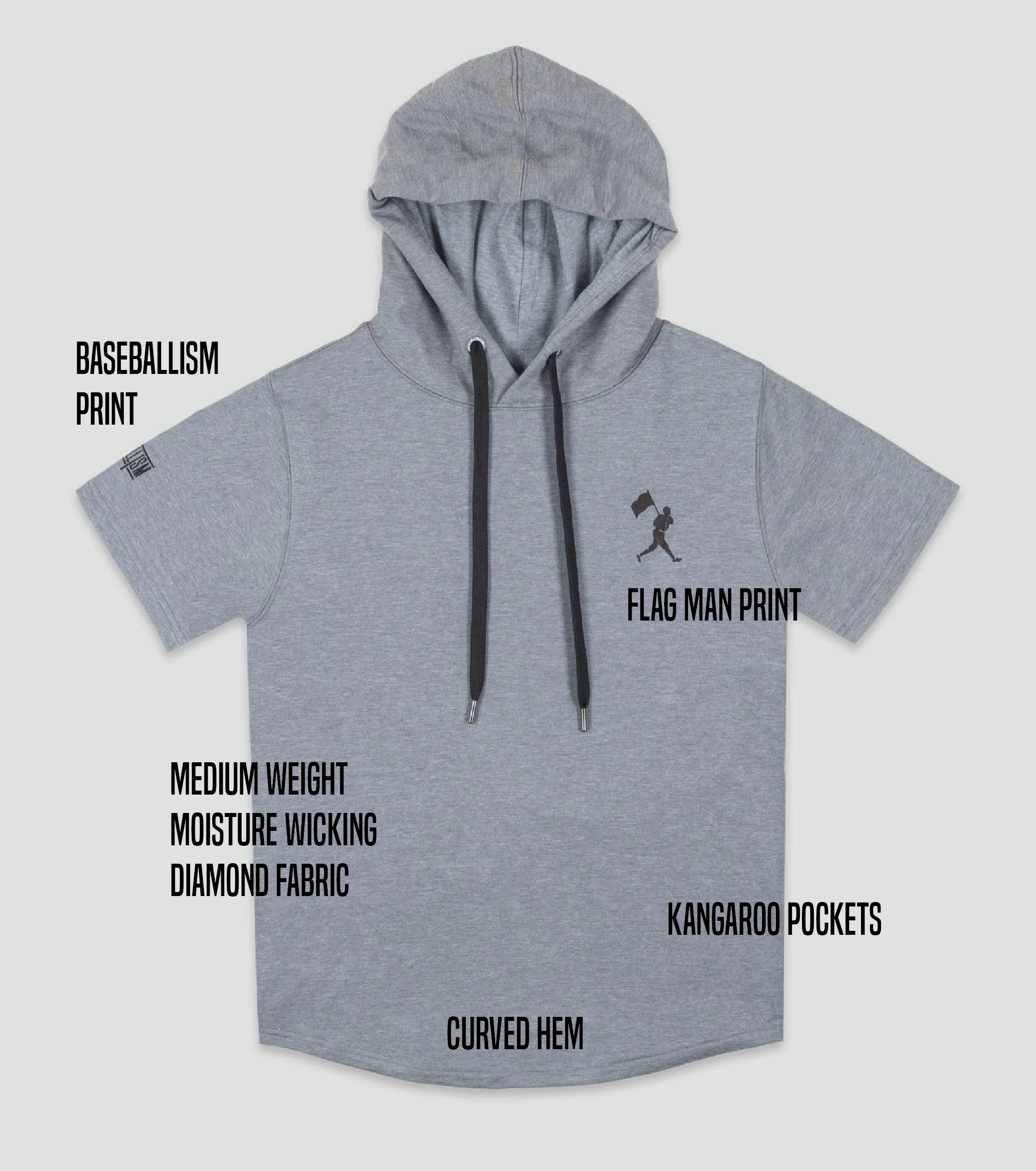 Flag Man Short Sleeve Hoodie (Black) - Youth T-Shirts, Sweatshirt | CoreVibeTees.com (Image 3)