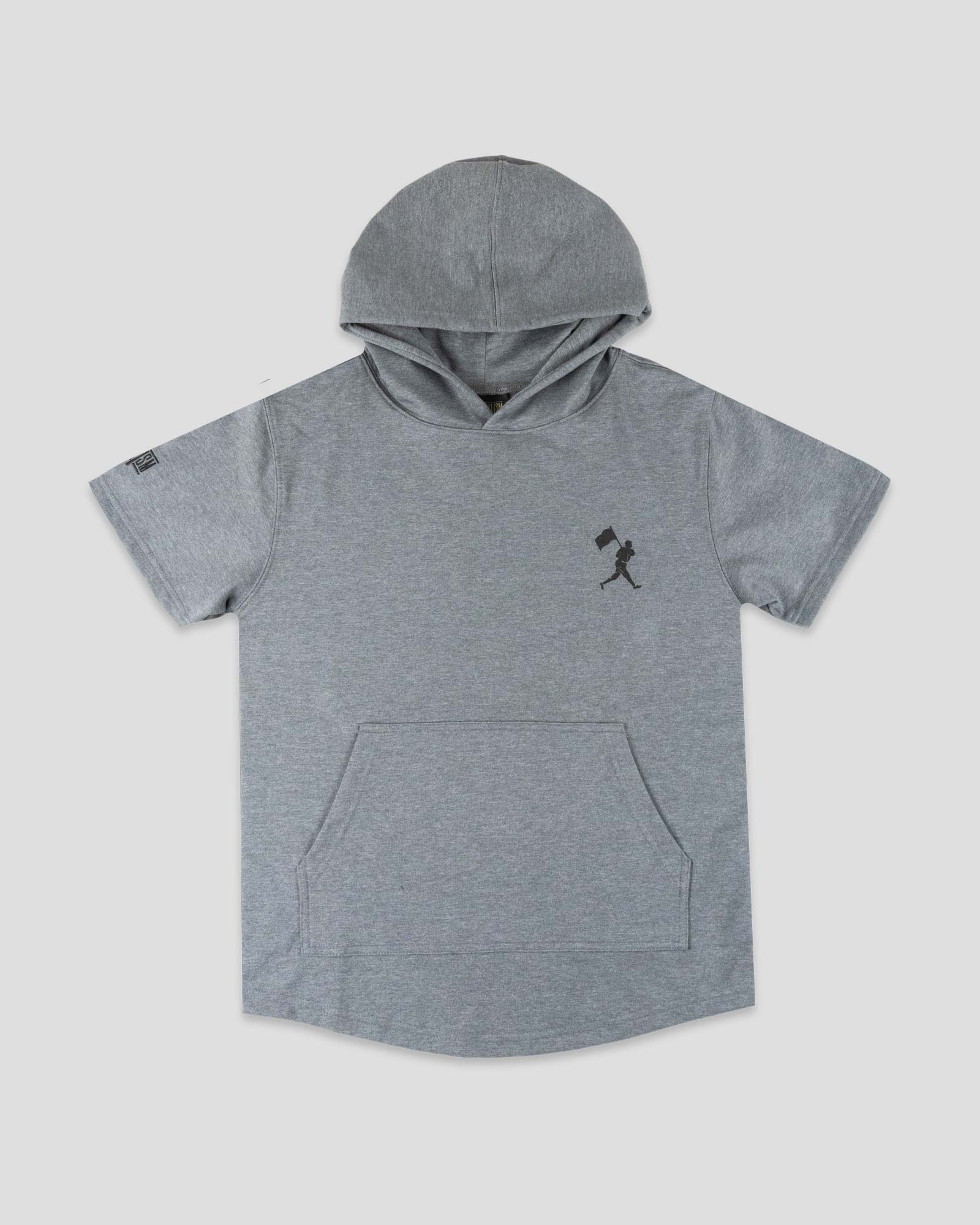 Flag Man Short Sleeve Hoodie (Grey) - Youth T-Shirts, Sweatshirt | CoreVibeTees.com (Image 1)