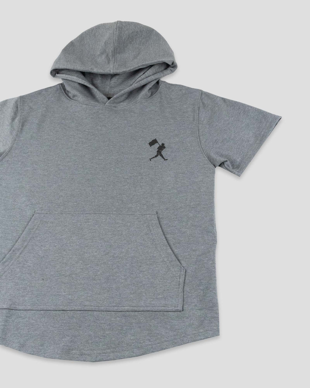 Flag Man Short Sleeve Hoodie (Grey) - Youth T-Shirts, Sweatshirt | CoreVibeTees.com (Image 2)