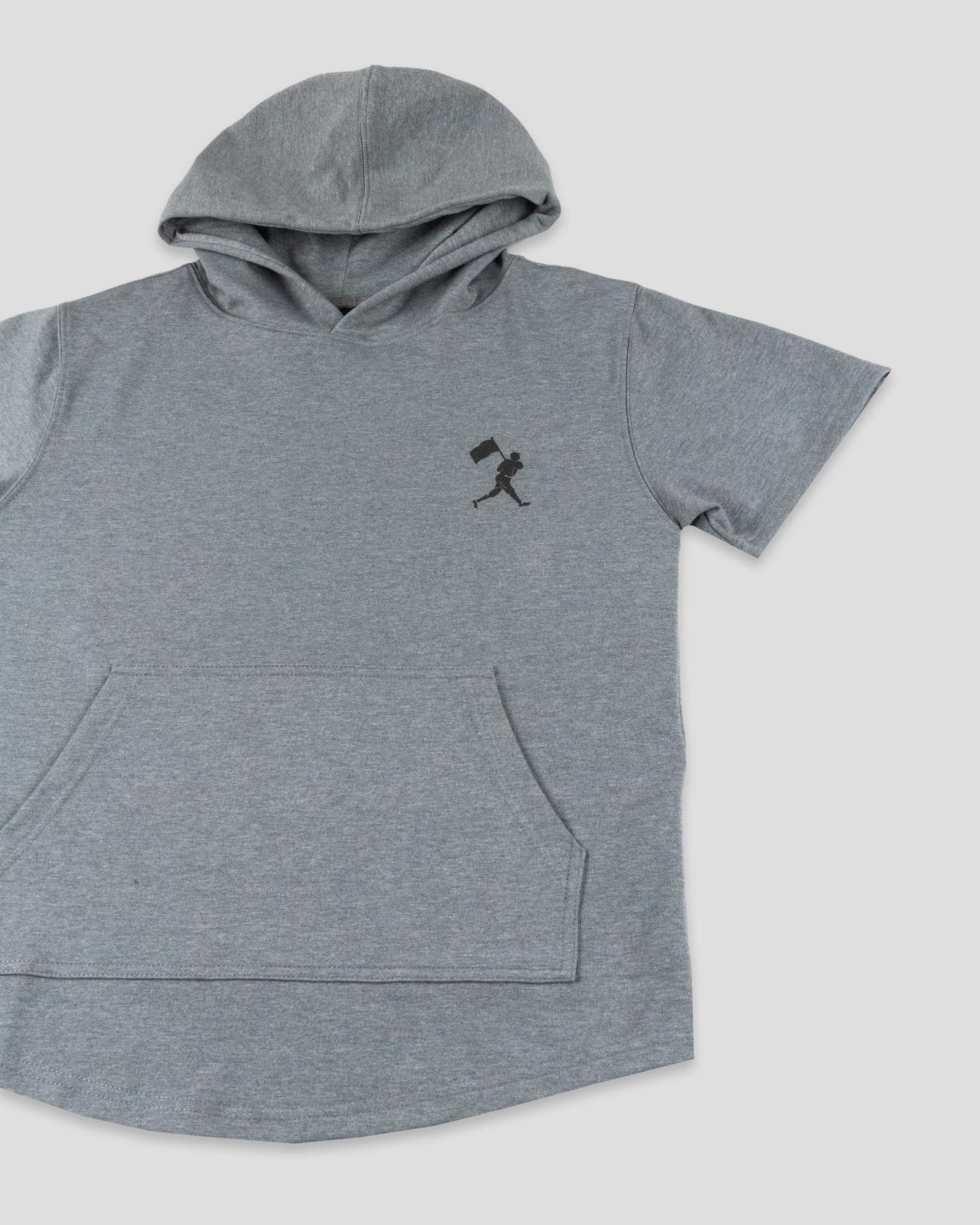 Flag Man Short Sleeve Hoodie (Grey) - Youth T-Shirts, Sweatshirt | CoreVibeTees.com (Image 2)