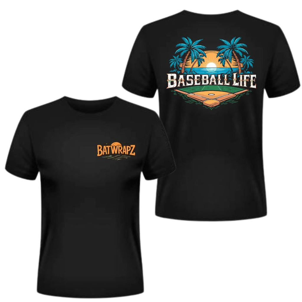 BatWrapz "Baseball Life" Adult T-Shirt - Black Hoodie, Sweatshirt | CoreVibeTees.com (Image 1)