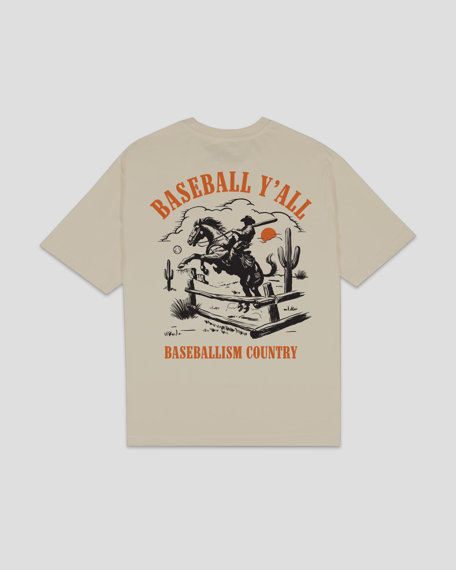 Baseball Y'all Oversized T-Shirt - Stone Dust (PREORDER SHIP DATE (Image 1)