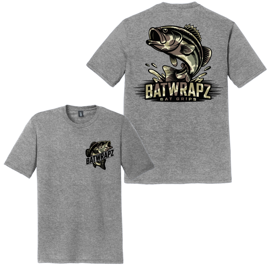 BatWrapz Baseball Camo Bass Youth T-Shirt - Gray Hoodie, Sweatshirt | CoreVibeTees.com (Image 1)