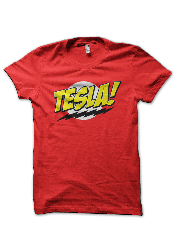 Tesla Bazinga Red T-Shirt Hoodie, Sweatshirt | CoreVibeTees.com