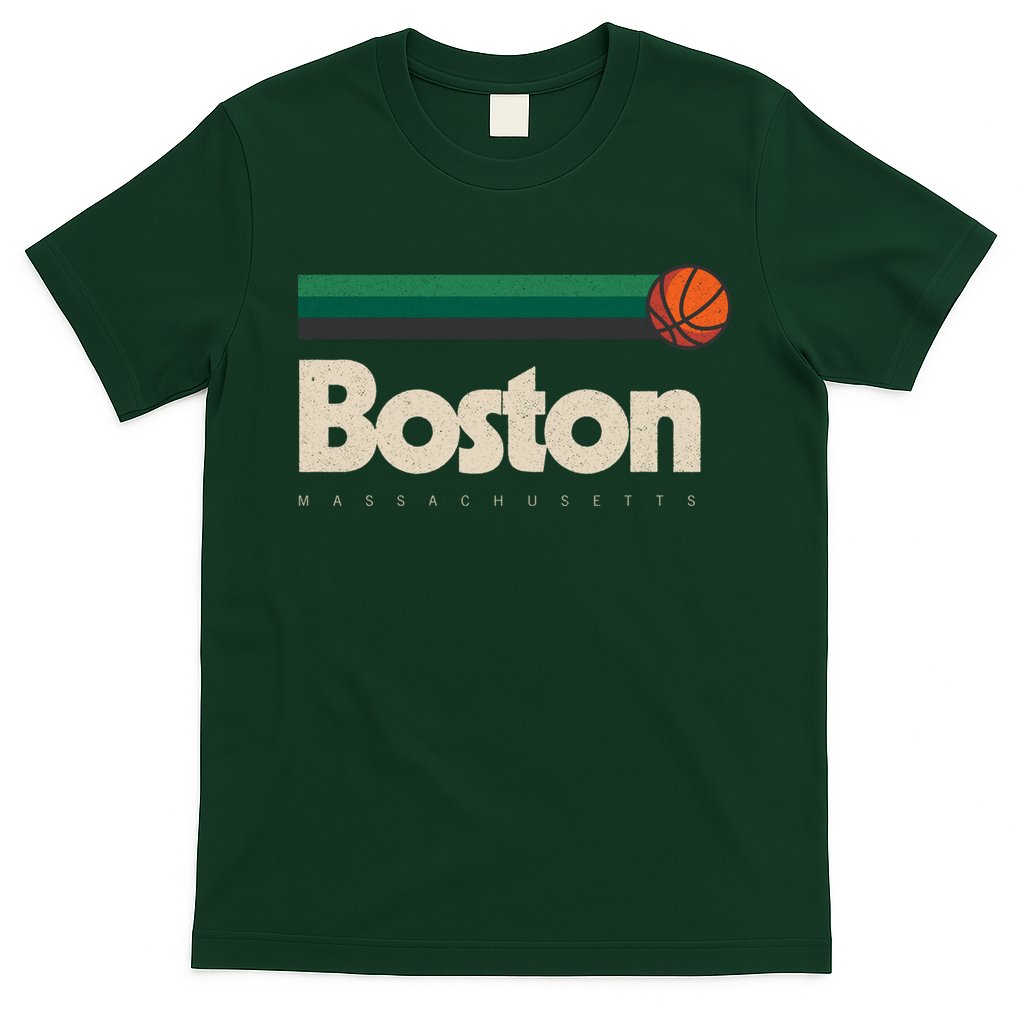 Boston Basketball BBall Massachusetts Green Retro Boston T-Shirt Hoodie, Sweatshirt | CoreVibeTees.com