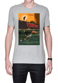 Vertigo Grey Melange Half Sleeve T-Shirt Hoodie, Sweatshirt | CoreVibeTees.com