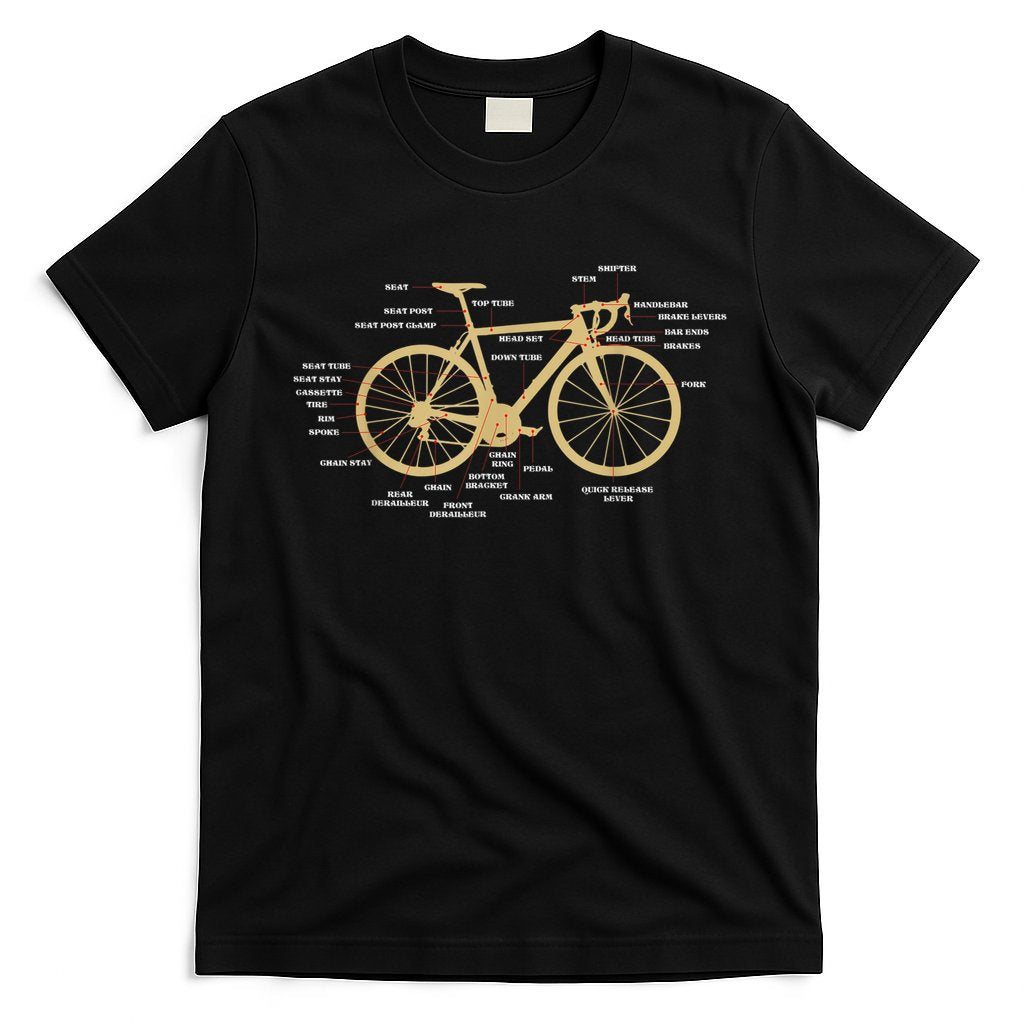Bicycle Cycling Anatomy Road Bike Parts Biking Cyclist T-Shirt Hoodie, Sweatshirt | CoreVibeTees.com