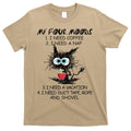 Black Cat My Four Moods I Need Coffee I Need A Nap Coffee T-Shirt Hoodie, Sweatshirt | CoreVibeTees.com