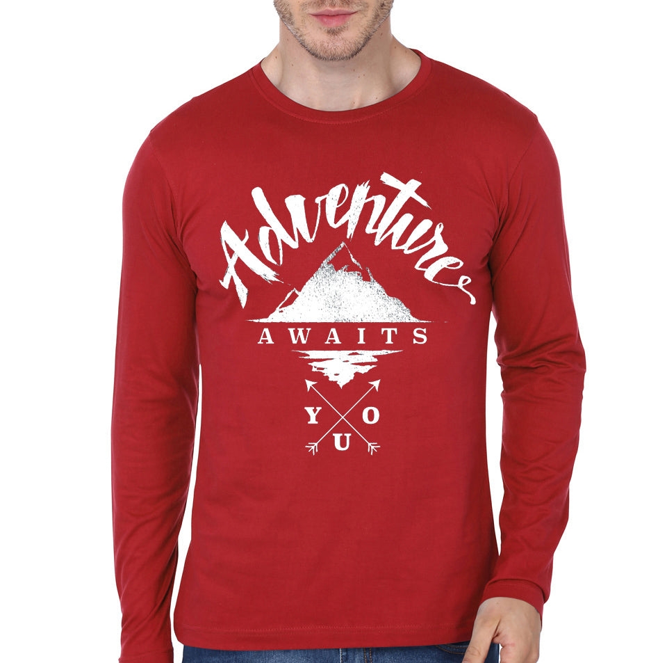 Be Adventure Red Full Sleeve Tee Hoodie, Sweatshirt | CoreVibeTees.com
