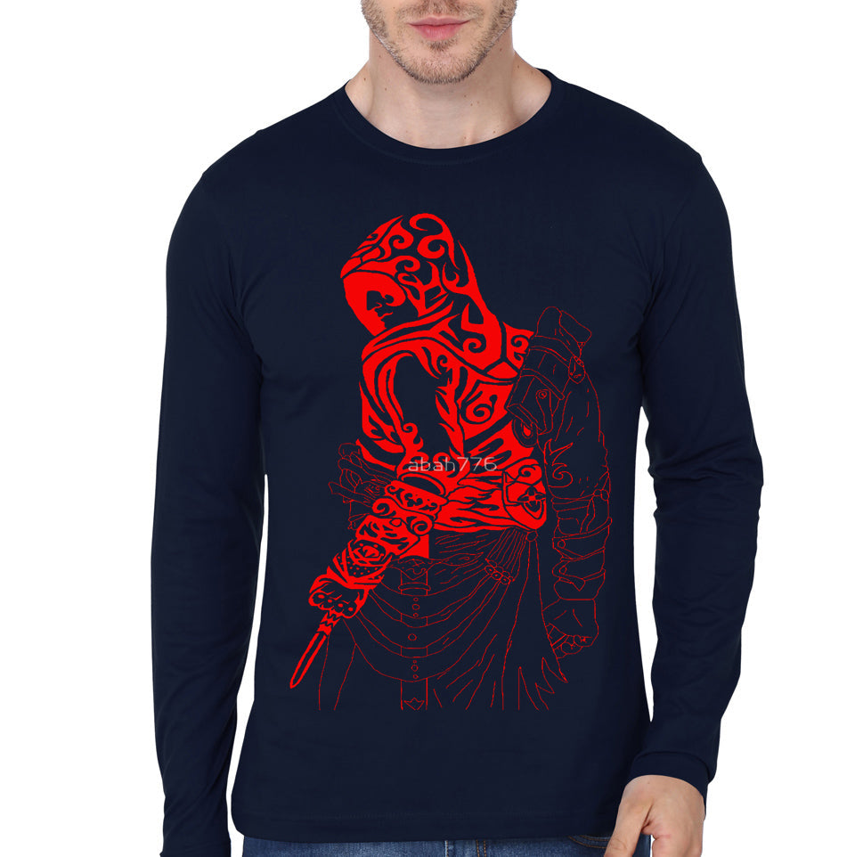 Assassins Creed Navy Blue Full Sleeve Tee Hoodie, Sweatshirt | CoreVibeTees.com
