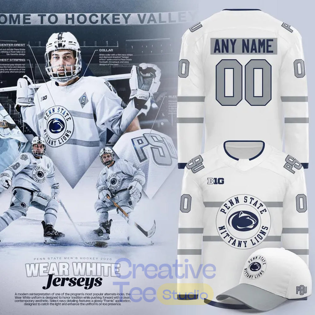 Penn State Nittany Lions 2026 “Wear White” Custom Hockey Jersey