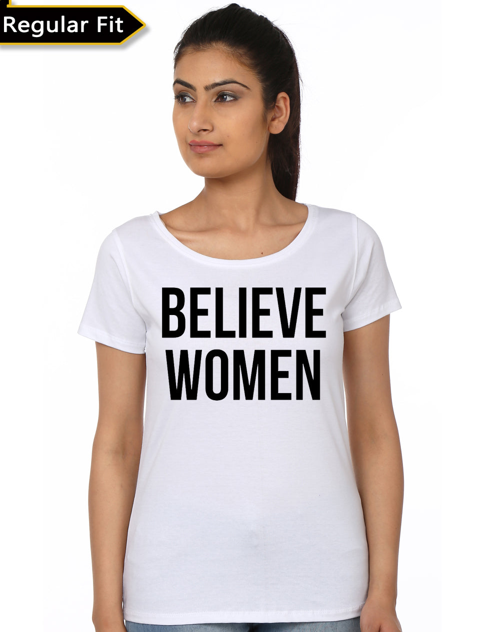 Believe Women Girls White T-Shirt Hoodie, Sweatshirt | CoreVibeTees.com