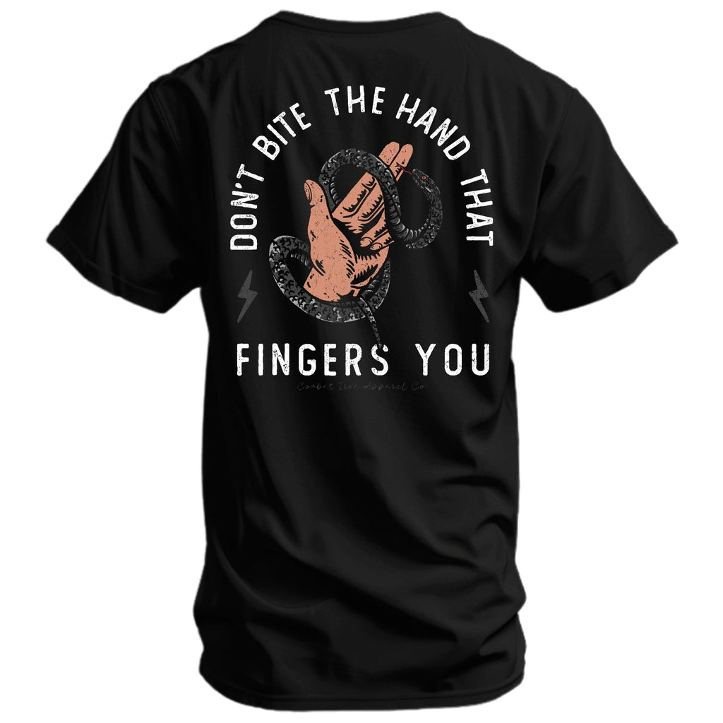 Don't Bite The Hand That Fingers You Men's T-Shirt Hoodie, Sweatshirt | CoreVibeTees.com (Image 1)
