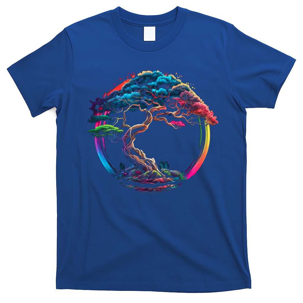 Bonsai Enso Zen Circle Tree Japan Spirituality Rainbow Gift T-Shirt Hoodie, Sweatshirt | CoreVibeTees.com
