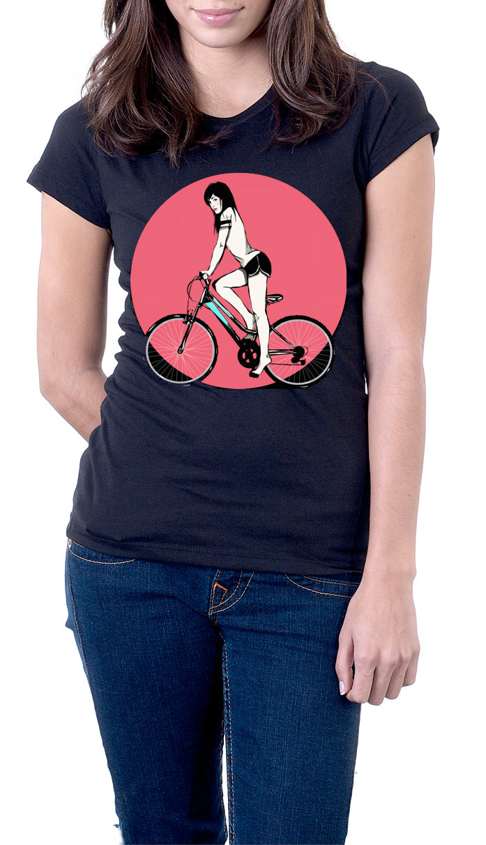 Bicycle Girl Black Tee Hoodie, Sweatshirt | CoreVibeTees.com