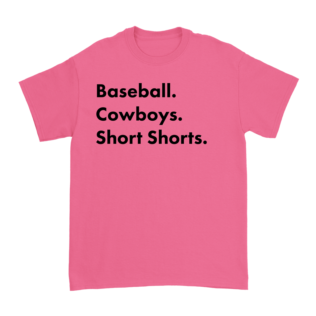 Garett Delano - Baseball. Cowboys. Short Shorts T-Shirt (Pink) Hoodie, Sweatshirt | CoreVibeTees.com