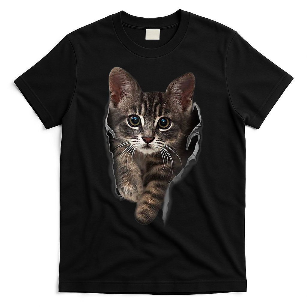 Brown Kitten Staring Cute TShirt Cats Gift T-Shirt Hoodie, Sweatshirt | CoreVibeTees.com