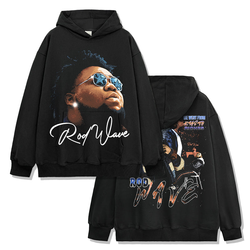 We Went From Rags Riches By Rod Wave Signature Hoodie T-Shirts, Sweatshirt | CoreVibeTees.com (Image 1)