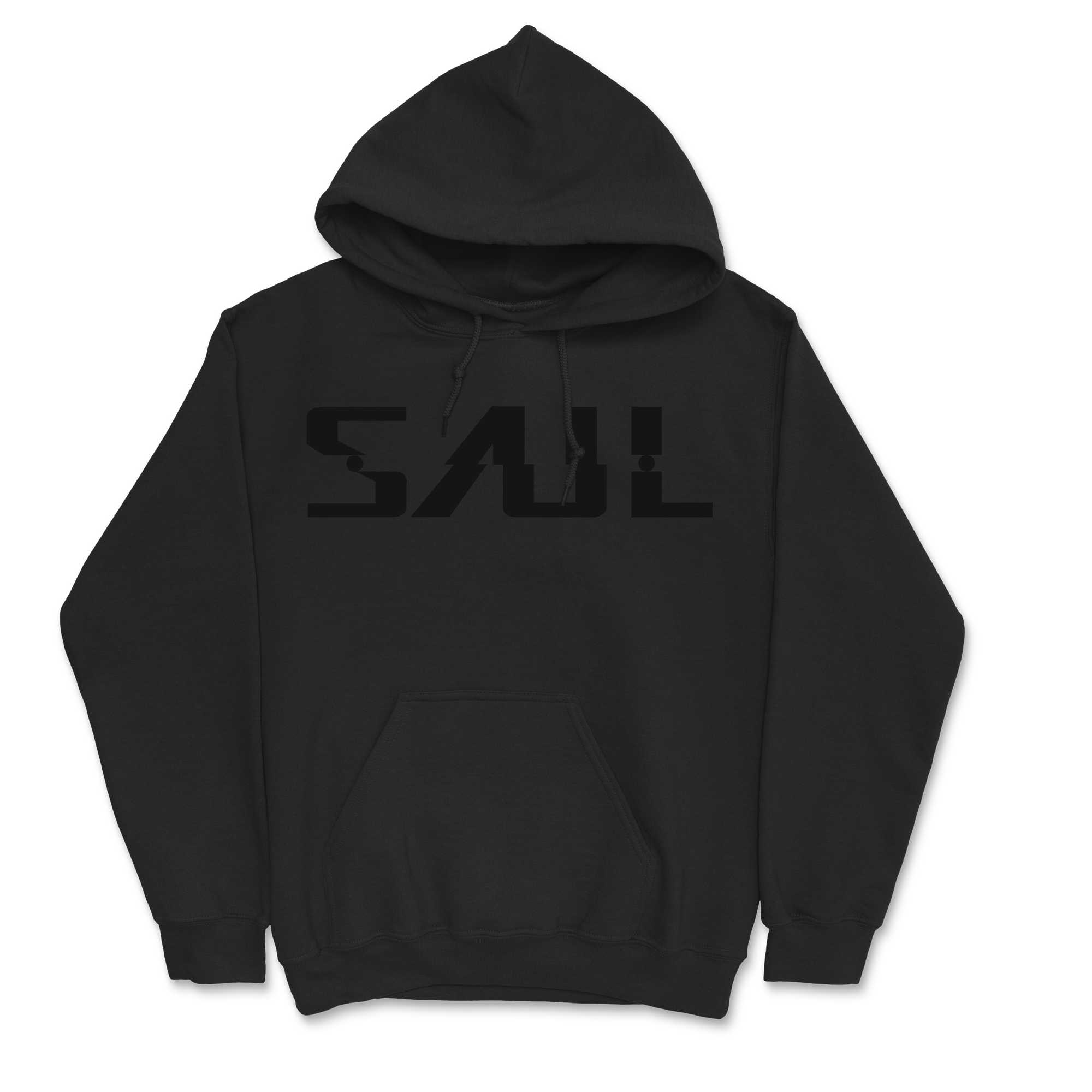SAUL - Black on Black Hoodie T-Shirts, Sweatshirt | CoreVibeTees.com (Image 2)