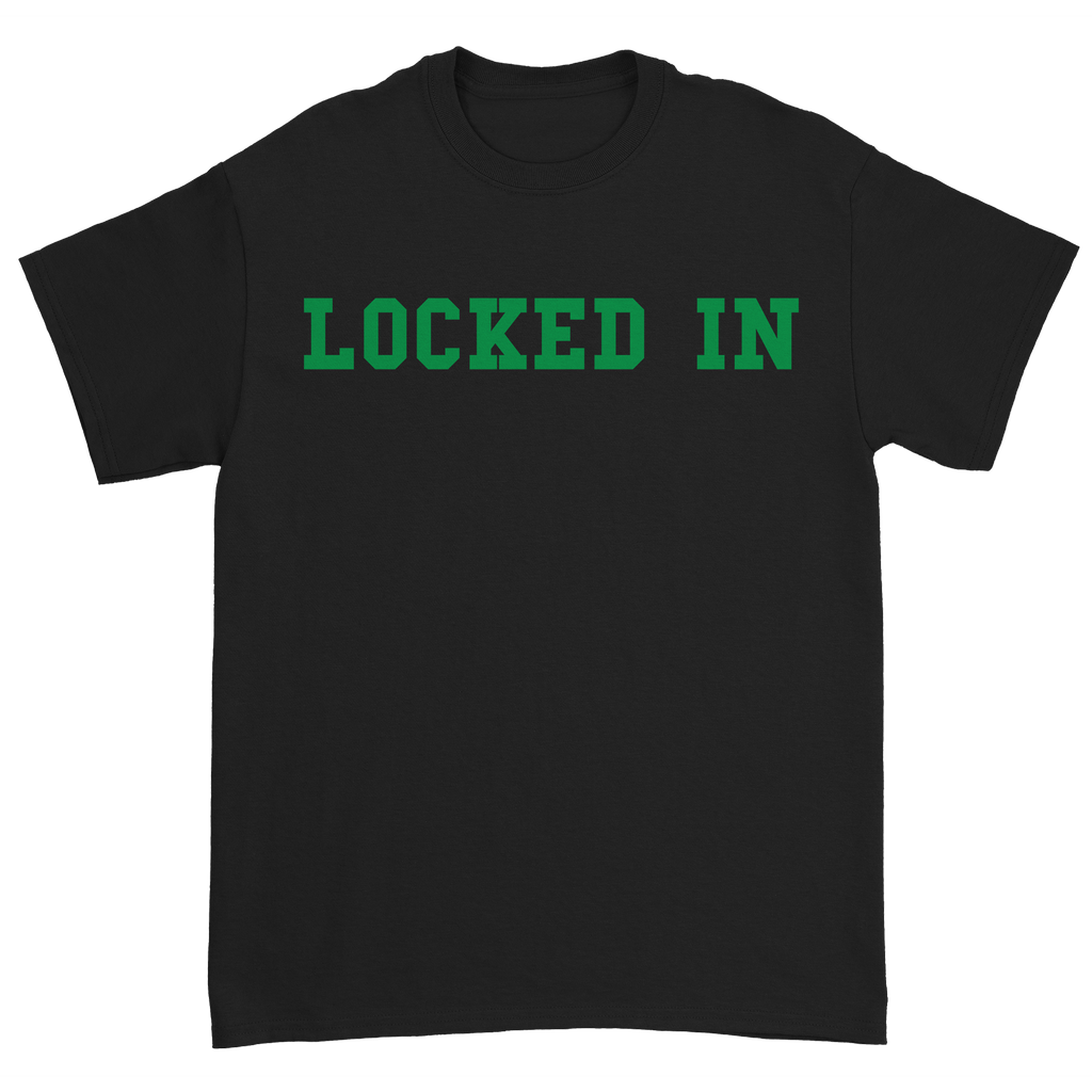 Davis Clarke - Locked In T-Shirt (Green Print) Hoodie, Sweatshirt | CoreVibeTees.com (Image 1)