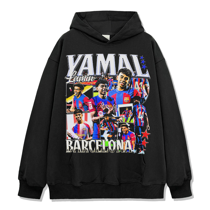 Lamine Yamal Barcelona Hoodie T-Shirts, Sweatshirt | CoreVibeTees.com (Image 1)