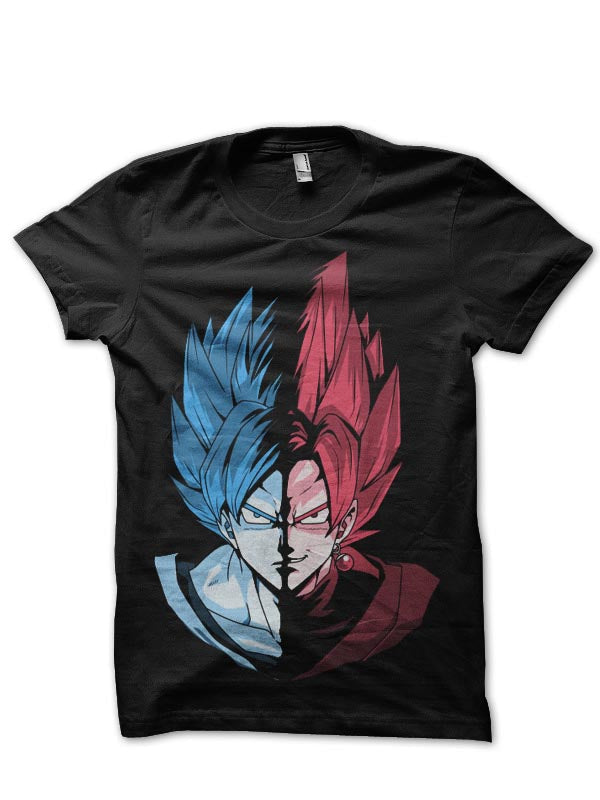 Dragonball Blue Vs Rose Black T-Shirt Hoodie, Sweatshirt | CoreVibeTees.com