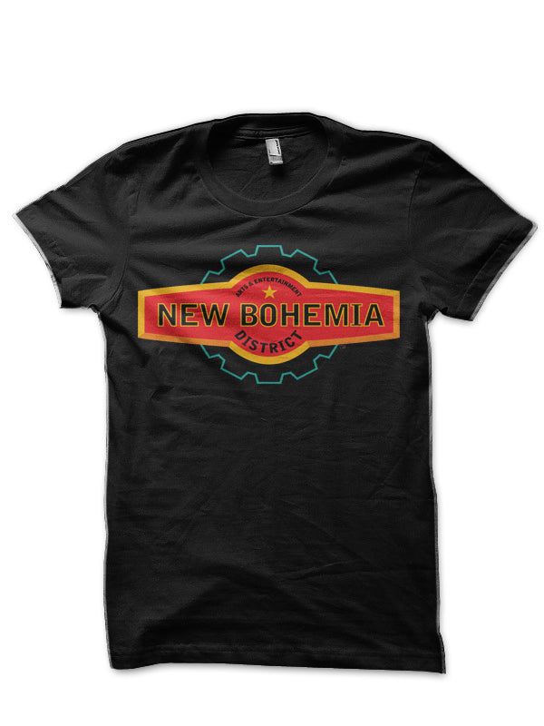 New Bohemia District Black Half Sleeve T-Shirt Hoodie, Sweatshirt | CoreVibeTees.com