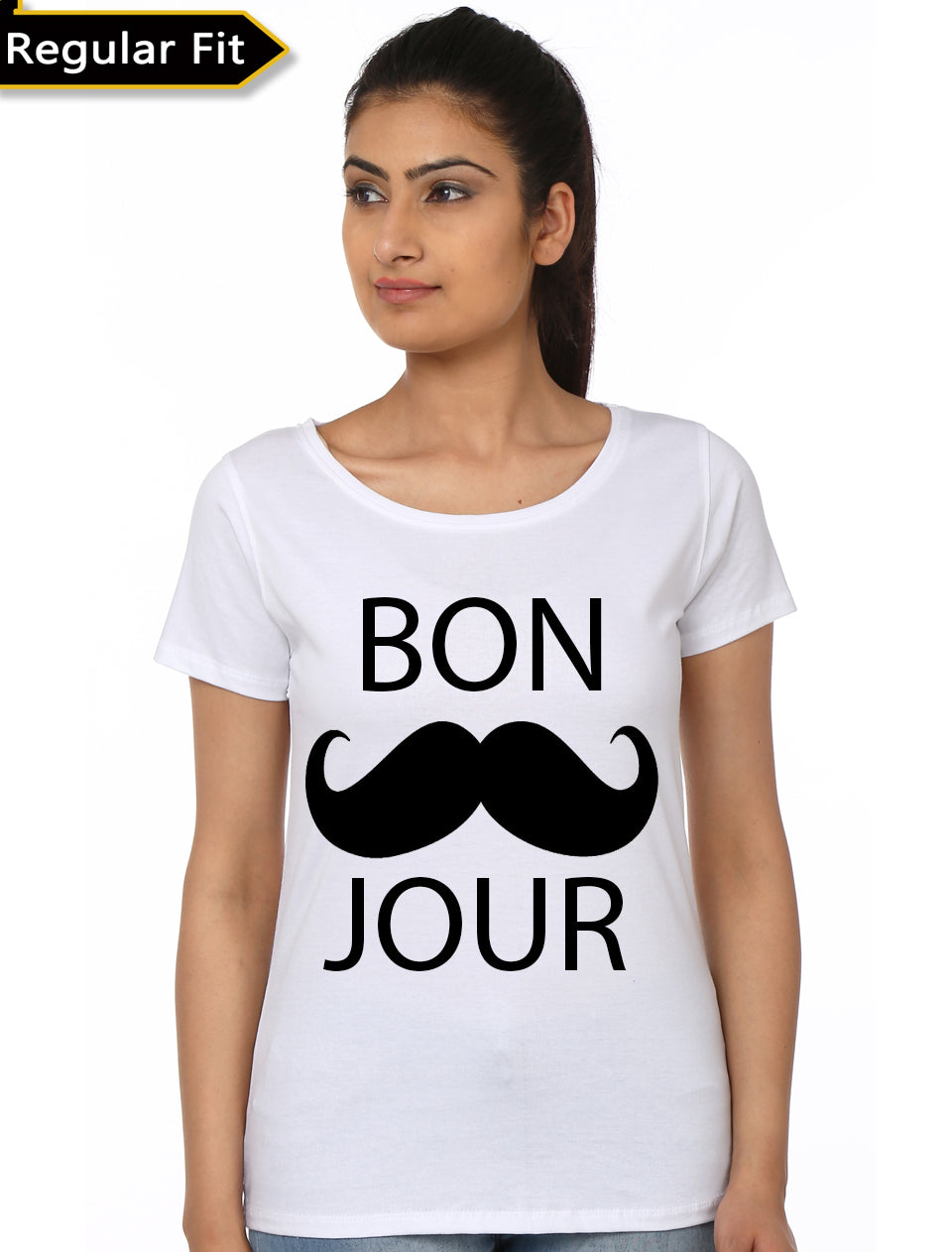 Bon Jour Girlâ€™s White T-Shirt Hoodie, Sweatshirt | CoreVibeTees.com