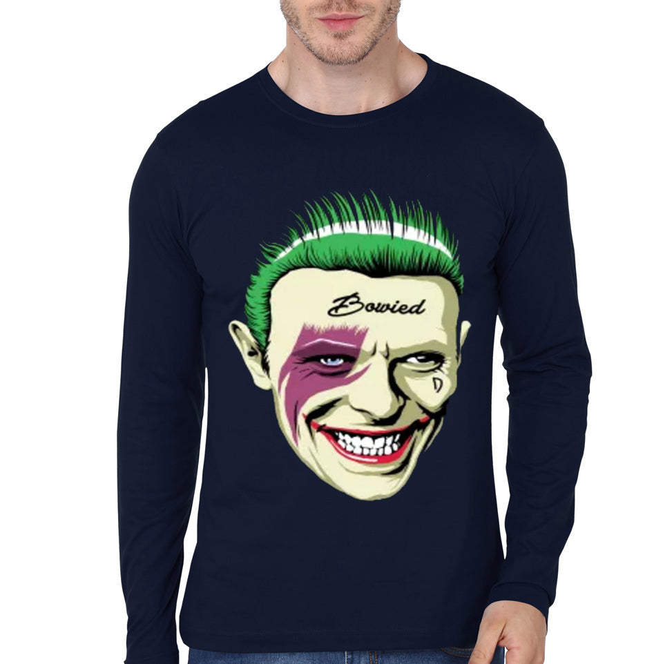 Bowied Navy Blue Full Sleeve Tee Hoodie, Sweatshirt | CoreVibeTees.com