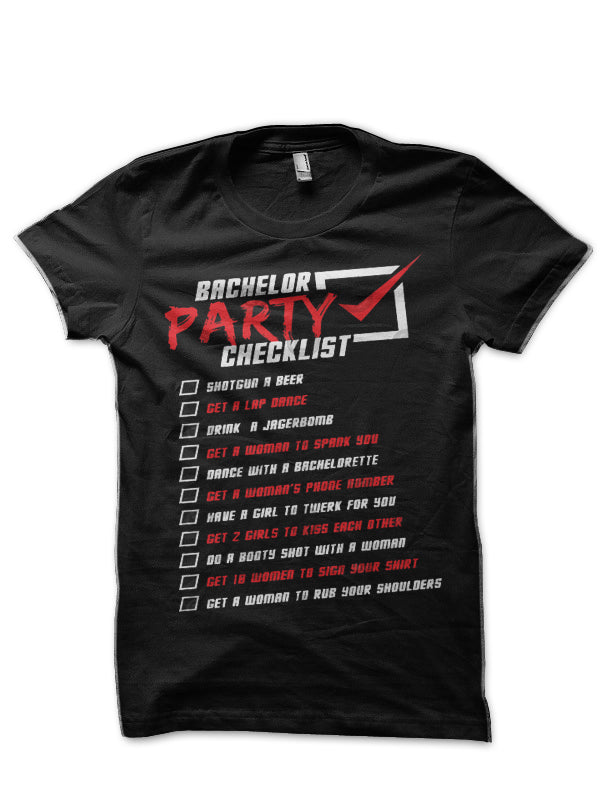 Bachelor Party Checklist T-Shirt Hoodie, Sweatshirt | CoreVibeTees.com