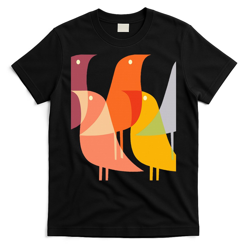 Bird Print Art Deco 60s Style Minimal Hippy Retro Cool T-Shirt Hoodie, Sweatshirt | CoreVibeTees.com