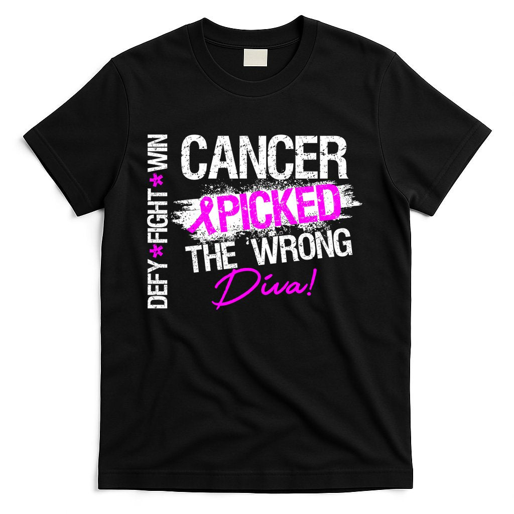 Breast Cancer Picked The Wrong Diva T-Shirt Hoodie, Sweatshirt | CoreVibeTees.com